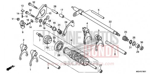 BARILLET DE SELECTION (VFR1200XD/XDA/XDL/XDS) VFR1200XDF de 2015